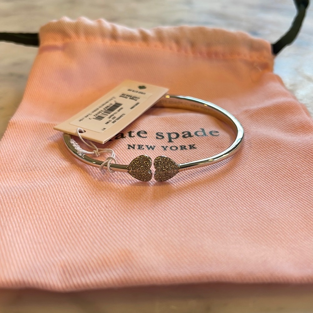 Kate Spade Heart to Heart Bangle (Silver) - New with Tags, Never worn
